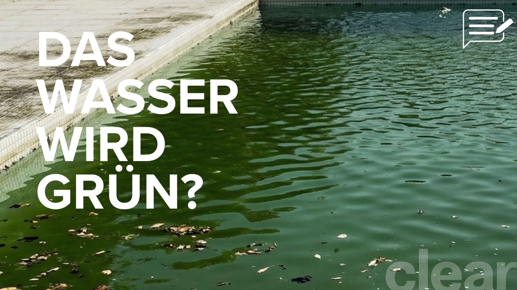 Grünes Wasser durch Algen im Pool