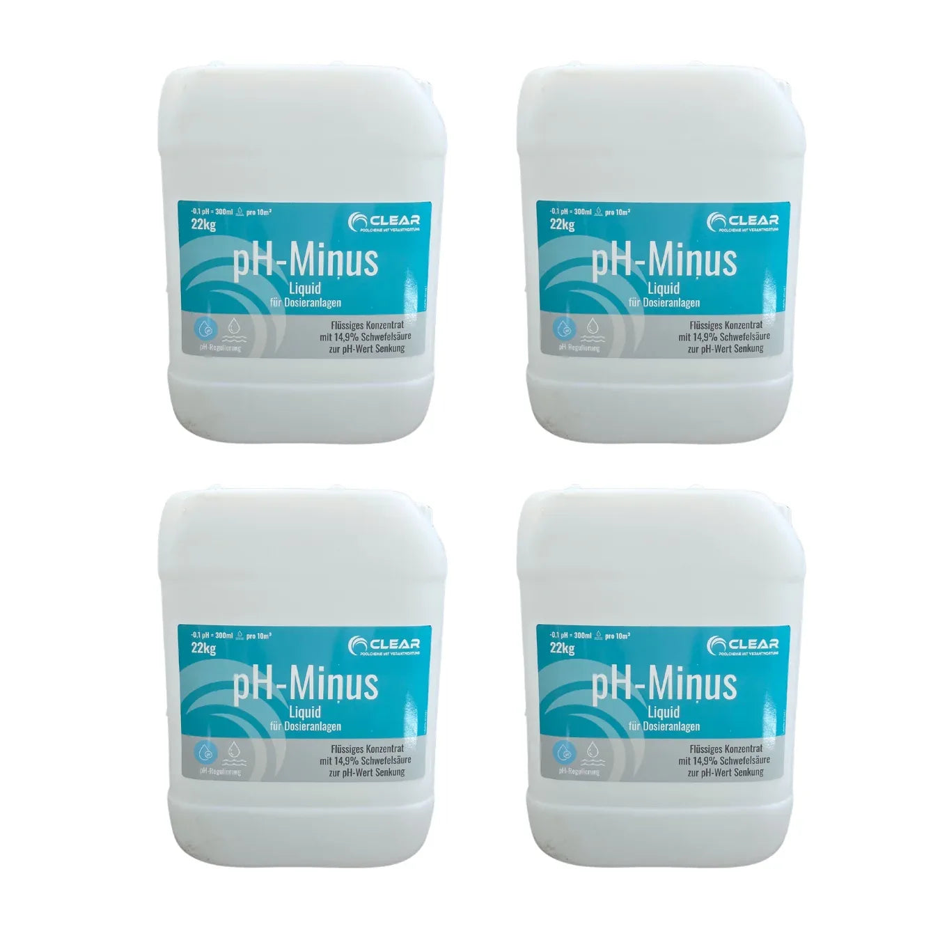 pH-Minus & Chlor flüssig Bundle – 4er-Set für sauberes Poolwasser - clearpool.at